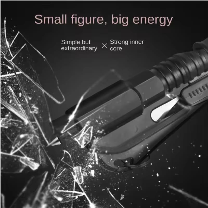 Mini Car Emergency Safety Tool – Keychain Hammer, Seat Belt Cutter & Window Breaker