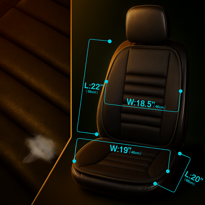 Elite Comfort Duo – Premium Ergonomic Car Seat Cushion Set (2 Pcs) | Universal Fit & Secure Buckle Design