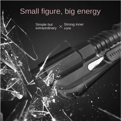 Mini Car Emergency Safety Tool – Keychain Hammer, Seat Belt Cutter & Window Breaker